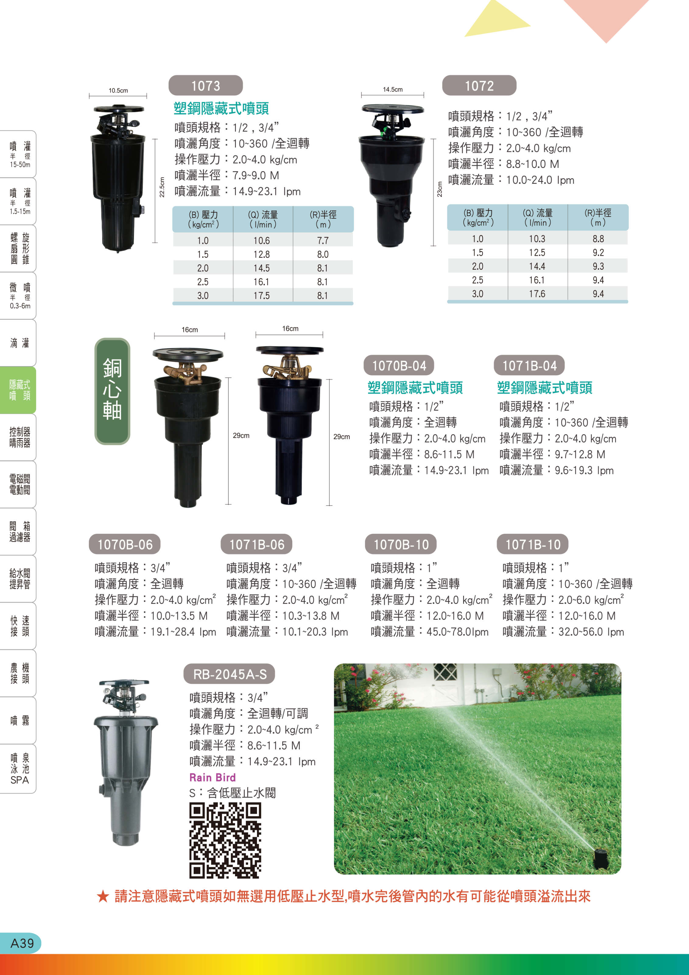隱臧式噴頭